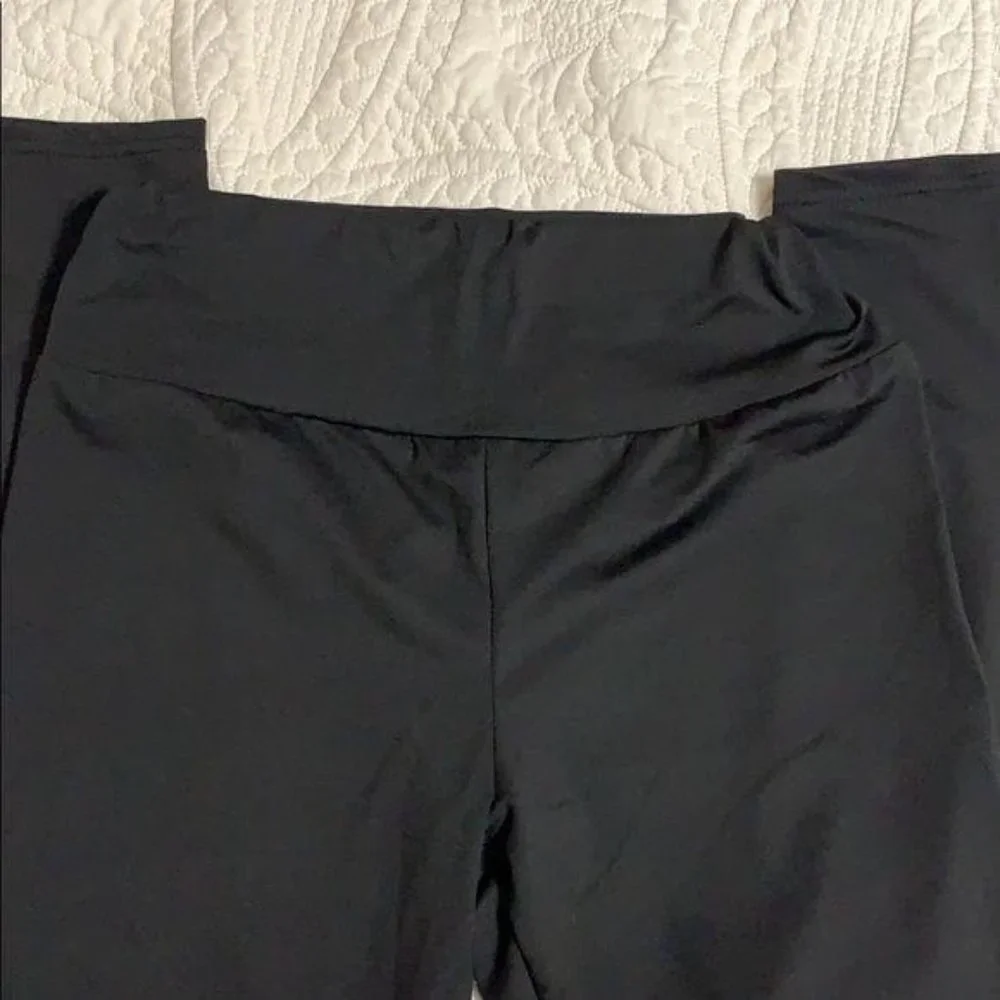 Wila Black Leopard Color Block Mesh Full Length Leggings Small - Picture 7 of 8